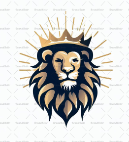 Majestätischer Löwe und Krone